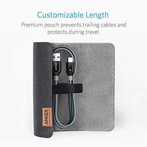 ANKER CABLE POWERLINE+ USB-C TO USB 3.0 HIGH DURABILITY CABLE 3FT A8188 GREY - Like New