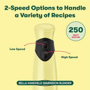 BELLA IMMERSION BLENDER PORTABLE MIXER EMULSIFIER WHISK ATTACHMENT - YELLOW - Like New