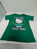 SANRIO HELLO KITTY GIRLS ST PATRICK'S DAY T-SHIRT - YOUTH S (6-7) - KELLY GREEN - Brand New