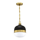 MOTINI Globe Pendant Light Matte Black Gold Brushed Brass White Opal Glass - Brand New