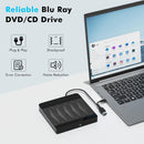 GENERIC EXTERNAL BLU RAY DRIVE, BLU RAY BURNER SUPPORT 50G DISC READ/WRITE BLACK - Like New
