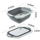 SJCCKJ COLLAPSIBLE WASHING UP BOWL, INNOVATIONS MULTI FUNCTION BOWL - GRAY - Like New