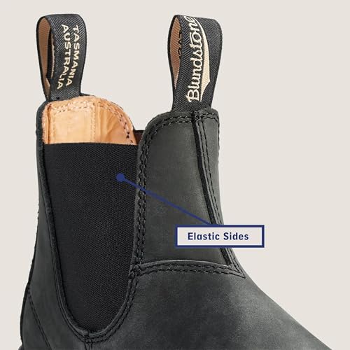 BLUNDSTONE CLASSIC CHELSEA BOOTS UNISEX RUSTIC BLACK SIZE MEN 7.5 WOMEN 9.5 - Like New