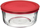 ANCHOR HOCKING SNUG FIT 4-CUP/946ML GLASS STORAGE CONTAINER (1 PACK) - RED - Like New
