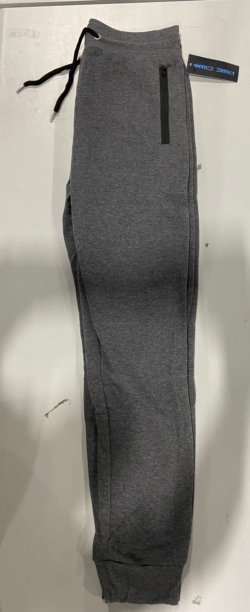 PURE CHAMP MEN'S FLEECE ATHLETIC JOGGER SWEATPANTS - SIZE: MEDIUM - GRAY - Brand New