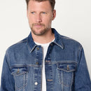 Amazon Essentials Men's Regular Fit Low Stretch Denim Jacket Stone Medium Wash - Like New