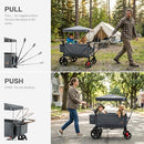 EVER ADVANCED SIDE-UNZIP STROLLER WAGON 2 KIDS 2-IN-1 BENCH MODE - GRAY - Like New