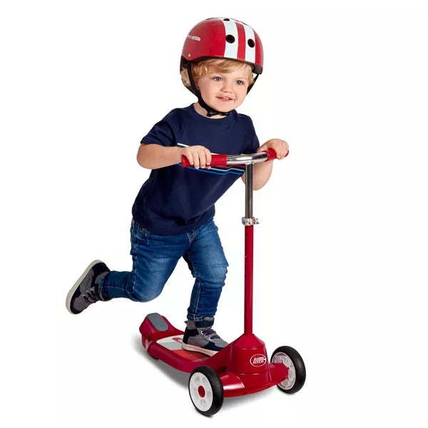 RADIO FLYER GROW WITH ME BEGINNER KIDS' KICK SCOOTER, 3 WHEELS - RED - Like New