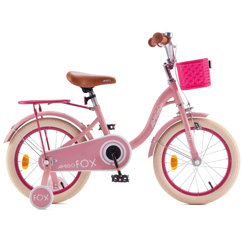 ROYALBABY PRINCESS GIRLS KIDS BIKE 14 INCH WITH BASKET FOR AGE 3-12 AMIGO/PINK - Like New