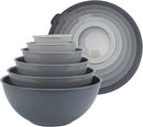 COOK WITH COLOR Mixing Bowls Set 12 Piece Plastic Nesting Bowls - Gray - Like New