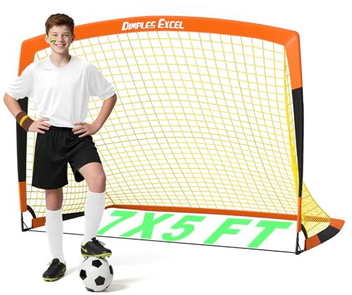 Dimples Excel Soccer Goals Kids Net for Backyard 7x5, 5x3.6, 4x3, 3x2.2 FT - Like New