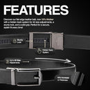 CARLO FELLINI GENUINE LEATHER RATCHET BELT ADJUSTABLE TRACK BELT - CARBON - Like New