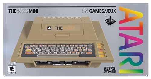 ATARI 400 MINI CARTRIDGE CONSOLE INCLUDES 25 TITLES - BROWN - Like New