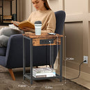 CADUKE Nightstand Set of 2, Bedside Table with Charging Station for Bedroom - Like New
