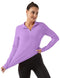 FKEEP WOMEN'S POLO SHIRTS LONG SLEEVE UPF 50+ WORKOUT LAVENDER SIZE XL - Like New