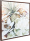 Ashley Markita Modern Floral Framed Canvas Wall Art 32 x 32 Peach And Green Like New