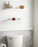 BAYKA Floating Shelves, 22.5" Wall Mounted Rustic Wood Shelves (White, Set of 2) - Brand New