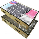 Smart Living 2 Pack Under-the-Bed Cotton Linen Storage Bag | Under Bed Organizer - Like New