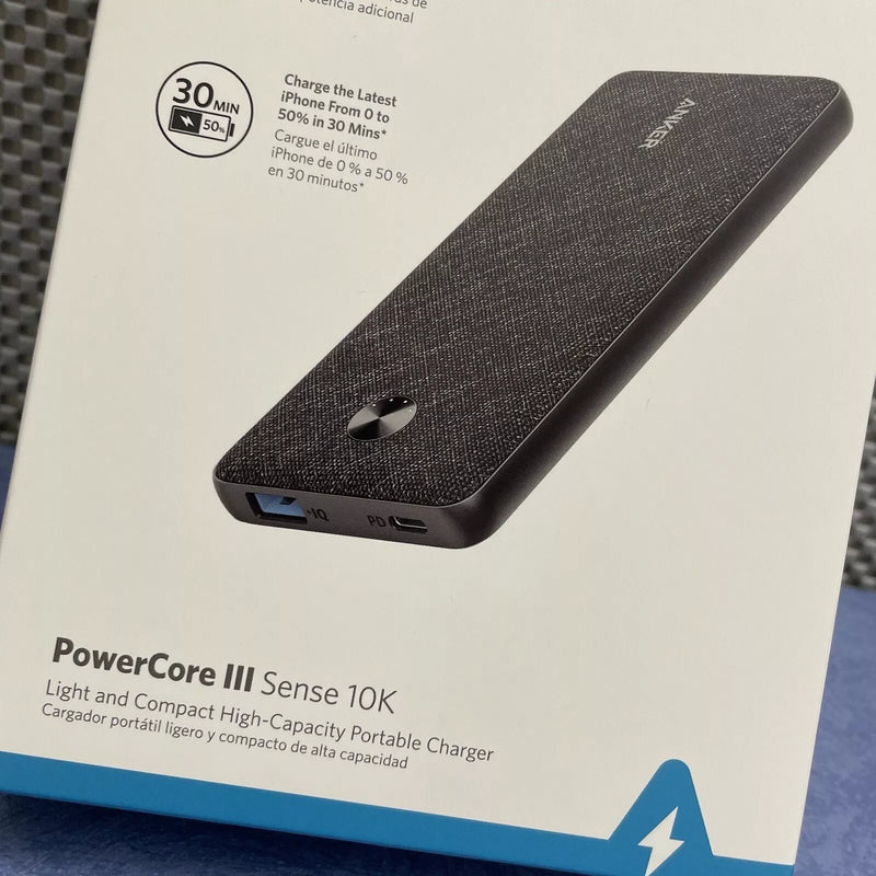 ANKER 10000MAH PORTABLE CHARGER POWER BANK 20W PD USB-C PORT MODEL A1244 - BLACK - Like New