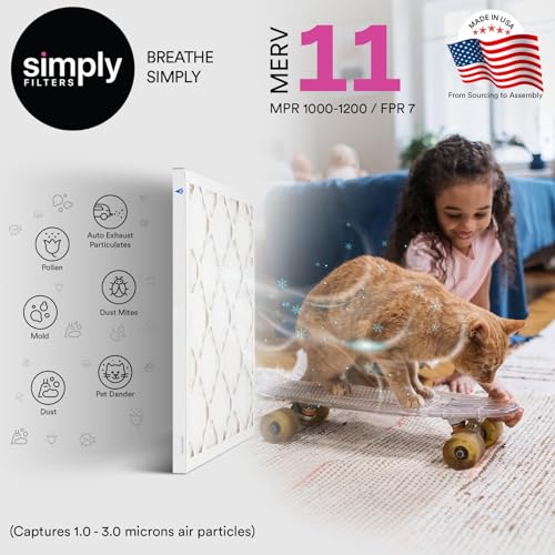 SIMPLY FILTERS SIMPLY 12X12X1 AIR FILTER MERV 11 MPR 1000 6 PACK - WHITE - Like New