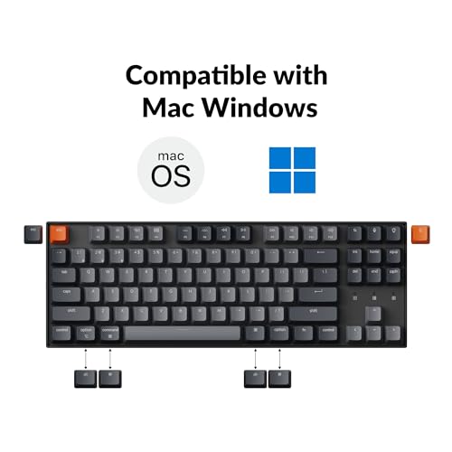 KEYCHRON K8 TENKEYLESS MECHANICAL KEYBOARD WHITE BACKLIGHT SIZE - BLACK/GRAY - Like New