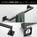 4-Piece Brushed Gold Bathroom Hardware Accessories Set, Lava Odoro Towel Bar - Like New