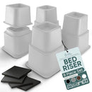 Home Intuition Heavy Duty Adjustable Bed Risers Furniture Riser 3,5,8Inch-White - Brand New