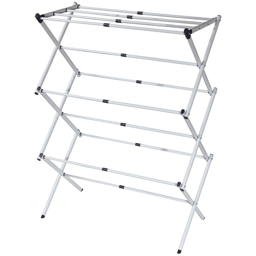 HOME BASICS 3 TIER EXPANDABLE CLOTHES DRYER - SILVER - Brand New