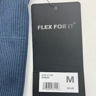 90 DEGREE BY REFLEX WOMEN'S SEAMLESS V-NECK CROP RIBBED TANK - SIZE M - INDIGO - Brand New