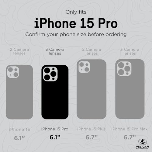 PELICAN RANGER IPHONE 15 PRO CASE 6.1" COMPATIBLE WITH MAGSAFE - BLACK - Like New