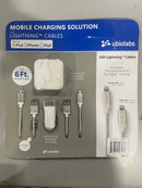 UBIO LABS HIGH SPEED LIGHTNING CABLE KIT FOR IPHONE/IPAD/IPOD - WHITE - Brand New
