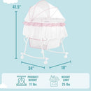 Dream On Me Lacy Portable 2-in-1 Bassinet & Cradle, Basket, Canopy Removable - Like New
