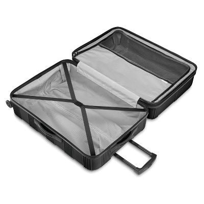 AMERICAN TOURISTER NXT CHECKERED HARDSIDE CARRY ON SPINNER SUITCASE - BLACK - Like New