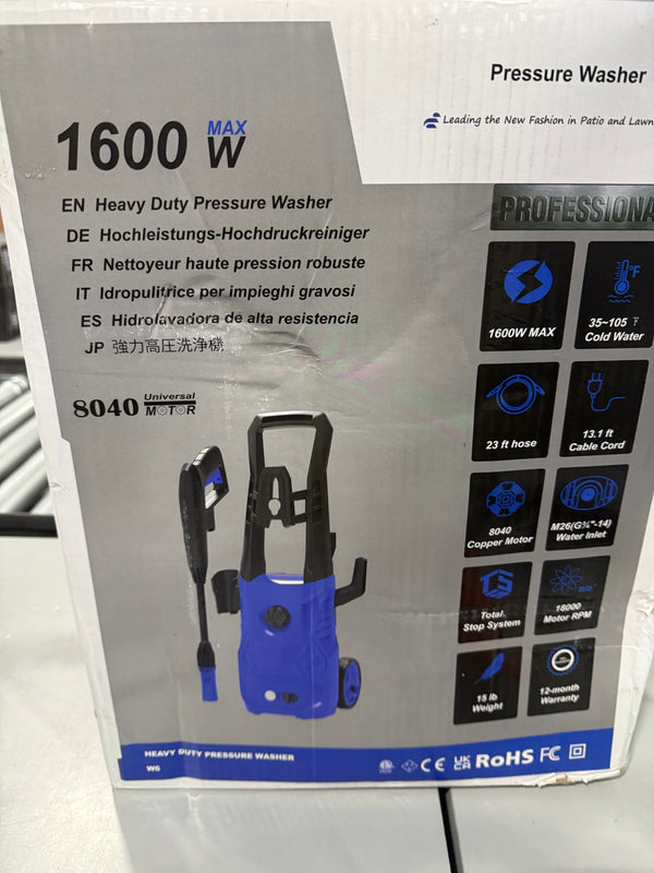 PATOOLIO POWER PRESSURE WASHER WITH FOAM CANNON - BLUE - Like New