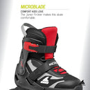 Rollerblade Microblade Kid's Adjustable Fitness Inline Skate - Black/Red - Brand New