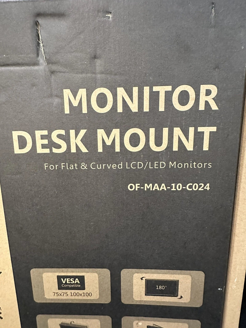 TECHORBITS UNIVERSAL DUAL MONITOR DESK MOUNT 13-32” MONITORS TECHORBITS - SILVER - Like New