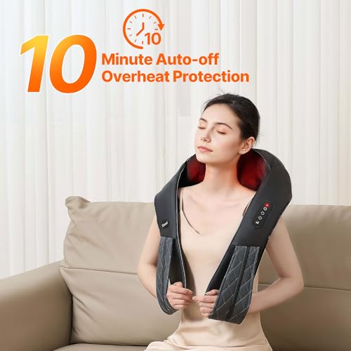 ELOMOL Neck Shoulder Massager with Heat CORDLESS BACK AND NECK MASSAGE - BLACK - Like New