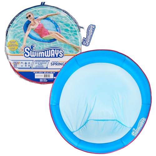 SWIMWAYS SPRING FLOAT PREMIUM PAPASAN POOL LOUNGER INFLATABLE - PAPASAN BLUE - Like New