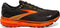 BROOKS MEN'S GHOST 15 NEUTRAL RUNNING SHOE BLACK/YELLOW/RED SIZE 11.5 - Like New