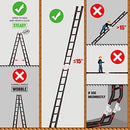 BEETRO 16.5ft Aluminum Telescoping Ladder with Wheels Easy Carry A Type Portable - Like New