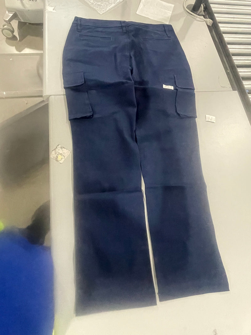 START MEN'S FLEX STRETCH COTTON CARGO PANTS - SIZE: MEN 34 - NAVY - Brand New