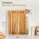 YES4ALL SOLID TEAK CUTTING BOARD 17X13X1.5" BUTCHER BLOCK - B0CKHC3671 - Brand New