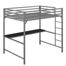 DHP Furniture FURNITURE 4308429 MILES FULL BED, SILVER METAL LOFT BED - SILVER - Like New
