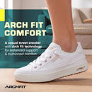 Skechers Women Arcadia Meet Ya There Sneakers 177190W Size 8.5 Wide, White - Like New