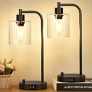 LYNNOLAND Fully Stepless Dimmable Bedside Lamps, 2 Free LED Bulbs, Black Like New