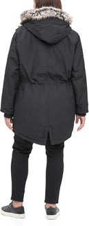 LW7WP625 Levi's Women's Faux Fur Lined Hooded Parka Jacket Coat Black 1X - Like New