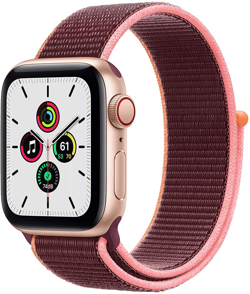 APPLE WATCH SE ( GPS + LTE ) 40mm GOLD ALUMINUM CASE WITH PLUM SPORT LOOP - Like New
