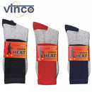 VINCO SOCKS 6 PAIRS MENS HEATED THERMAL CREW HEAVY DUTY 10-13 - RED/BLUE/BLACK - Brand New