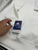 CHAMPION POWERBLEND HOODIE, FULL SCRIPT LOGO - SIZE: MEN XL - WHITE - Brand New