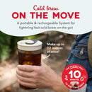 DASH BREW2GO PORTABLE COLD BREW SYSTEM DCBM10SGBCM4 - CREAM - CLEAR OFF WHITE - Like New
